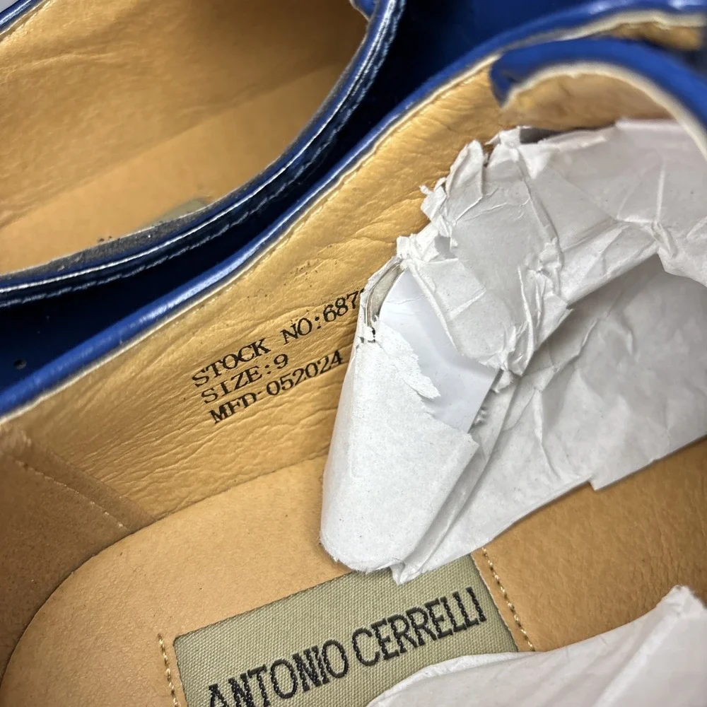 Antonio Cerrelli Blue Lace-up Men's Dress Shoes Sizes 9